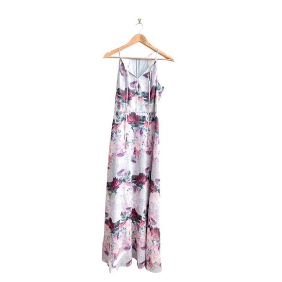 Yumi Dress Floral Maxi Front Tie Lined Flowy Back Zip Women's 6 - Picture 1 of 9